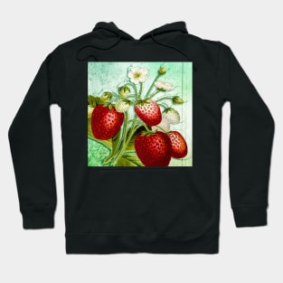 Strawberries Vintage Fruit Strawberry Design Retro Hoodie